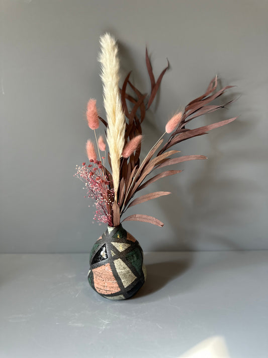 Dark Geometric Bud Vase